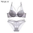 New Green Underwear Set Women Bra Push up Brassiere Cotton Thick Black Gather Sexy Bra Panties Sets Embroidery Lace Lingerie Set