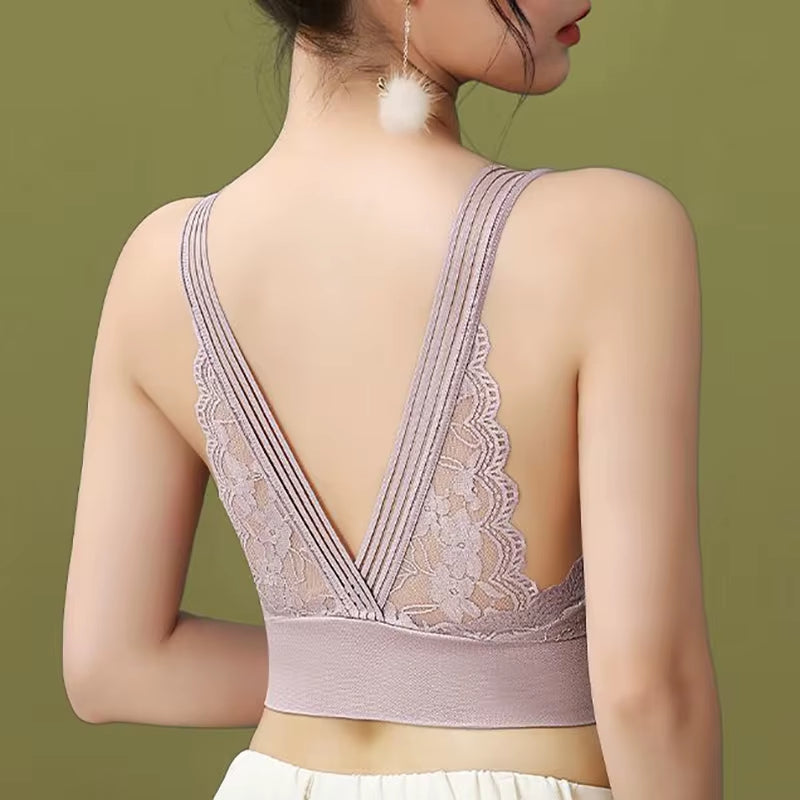 Sexy Lace Seamless Large Size Women'S Bra Comfortable Breathable Sports Beauty Back Vest Sleep Gathered Wrapped Chest Tube Top