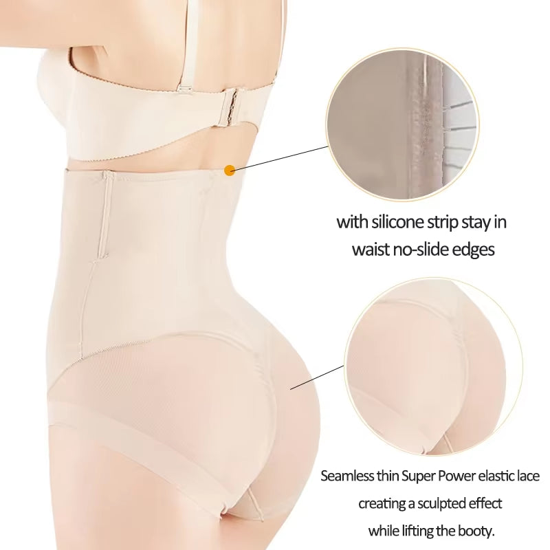 Smooth Seamless Hi-Waist Body Shaper Tummy Control Panties Slim Waist Soft Butt Lifter Shapewear Shorts Briefs Super Power Short