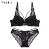 New Green Underwear Set Women Bra Push up Brassiere Cotton Thick Black Gather Sexy Bra Panties Sets Embroidery Lace Lingerie Set