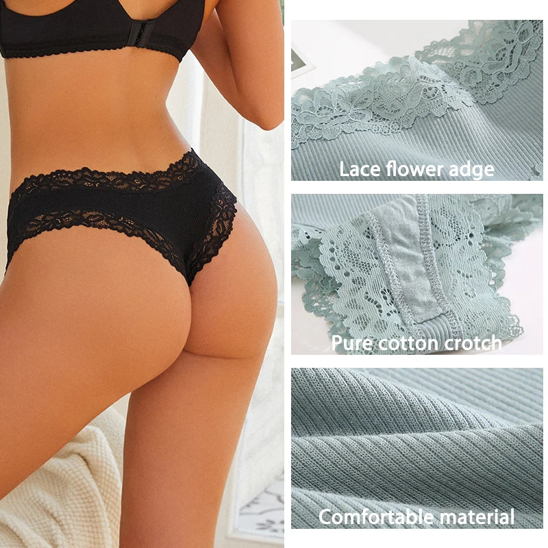 3-Pack Cotton Lace Briefs – Soft Everyday Comfort