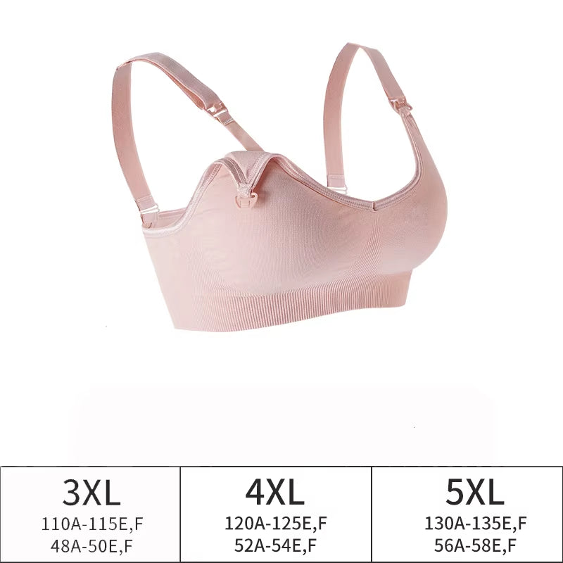 Plus Size Wireless Maternity Bra Front Open Gather Together Prevent Sagging Seamless 3D Breathable Comfortable Breastfeeding Bra