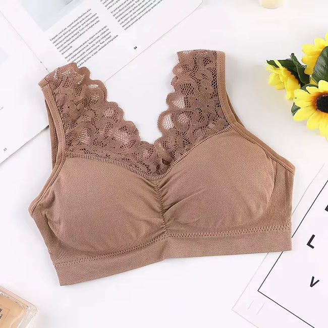 Women'S Sports Bra plus Size Women Bra Push up Sexy Lace Underwear Sleep Yoga Sports Bra Vest with Pad Underwear Gym Top Bras