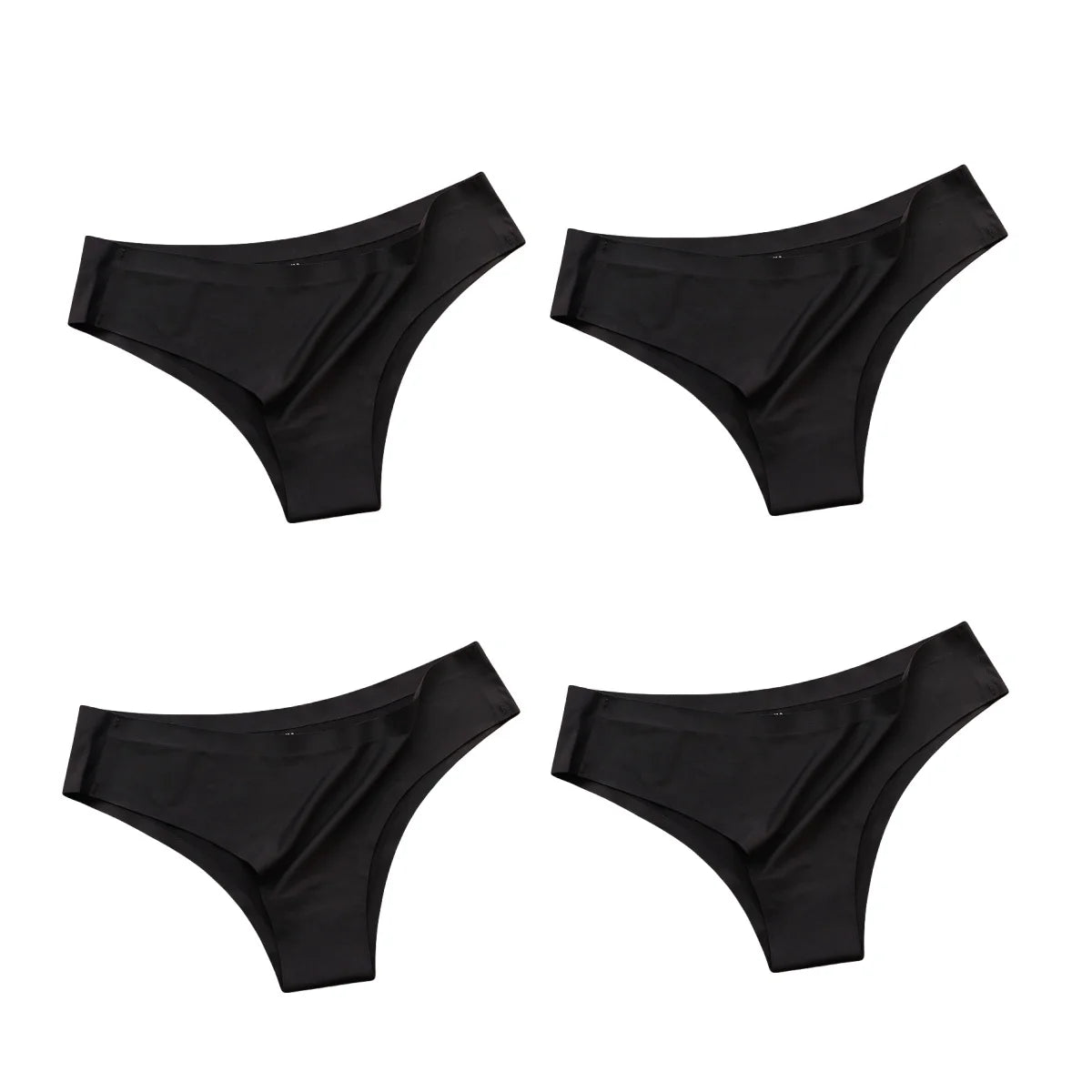 4Pcs/Set Seamless Panties Women Sexy Underwear Ice Silk Underpants Low Waist G-String Female Soft Solid Ultra-Thin Briefs