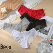 3-Pack Women's Seamless Lace Briefs – Breathable Mid-Waist Comfort