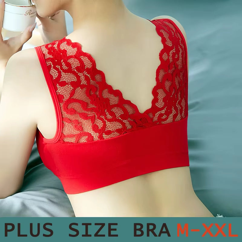 Women'S Sports Bra plus Size Women Bra Push up Sexy Lace Underwear Sleep Yoga Sports Bra Vest with Pad Underwear Gym Top Bras