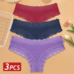 3-Pack Cotton Lace Brazilian Panties – Soft Low-Rise Everyday Comfort