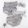 4Pieces/Lot Women Panties Cotton Sexy Lace Underpants Black White Gray 3Colors Bow-Knot Briefs Girls Soft Knickers