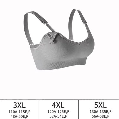 Plus Size Wireless Maternity Bra Front Open Gather Together Prevent Sagging Seamless 3D Breathable Comfortable Breastfeeding Bra