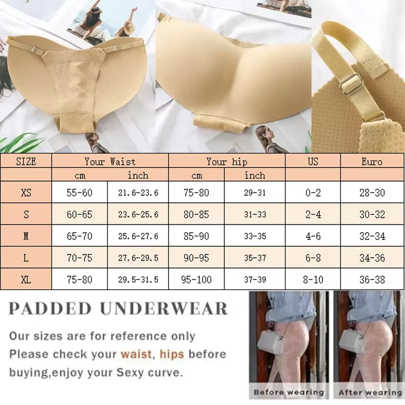 Control Butt Hip Enhancer Fake Ass Briefs Butt Lifter Three-Dimensional Buttocks 3D Push up Panties Women Sponge Padded Shaper