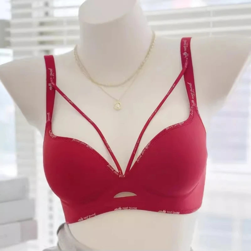 Leopard Lace Bras for Women Push up Lift Small Bust Full Coverage Wireless Sexy Bralette anti Sagging Lingerie