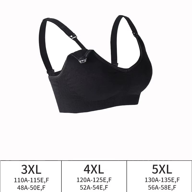Plus Size Wireless Maternity Bra Front Open Gather Together Prevent Sagging Seamless 3D Breathable Comfortable Breastfeeding Bra
