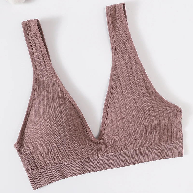 Seamless Bra Women Tube Tops Deep V Bra Top Sexy Underwear Female Intimates Soft Bandeau Bra Breathable Sports Bralette Top