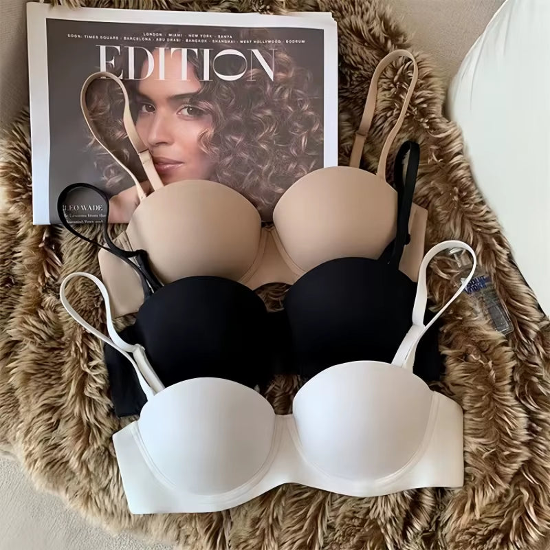 Seamless Push-Up Bras for Women 1/2 Cup Padded Solid Color Bra Non-Wire Brassiere Comfort Fixed Cup Underwear Sexy Lingerie S-XL