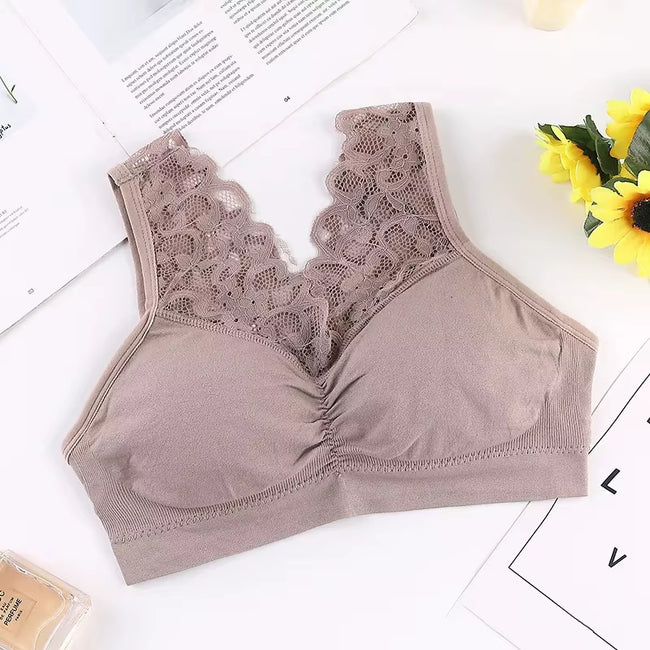 Women'S Sports Bra plus Size Women Bra Push up Sexy Lace Underwear Sleep Yoga Sports Bra Vest with Pad Underwear Gym Top Bras
