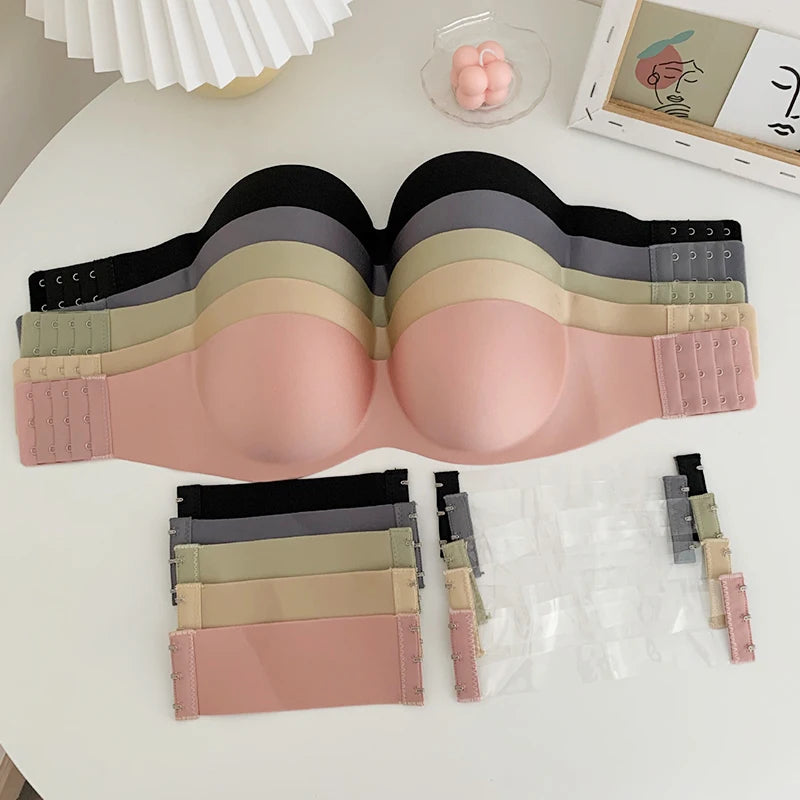Front Closure Sexy Push up Bra Women Invisible Bras Underwear Lingerie for Female Brassiere Strapless Seamless Bralette