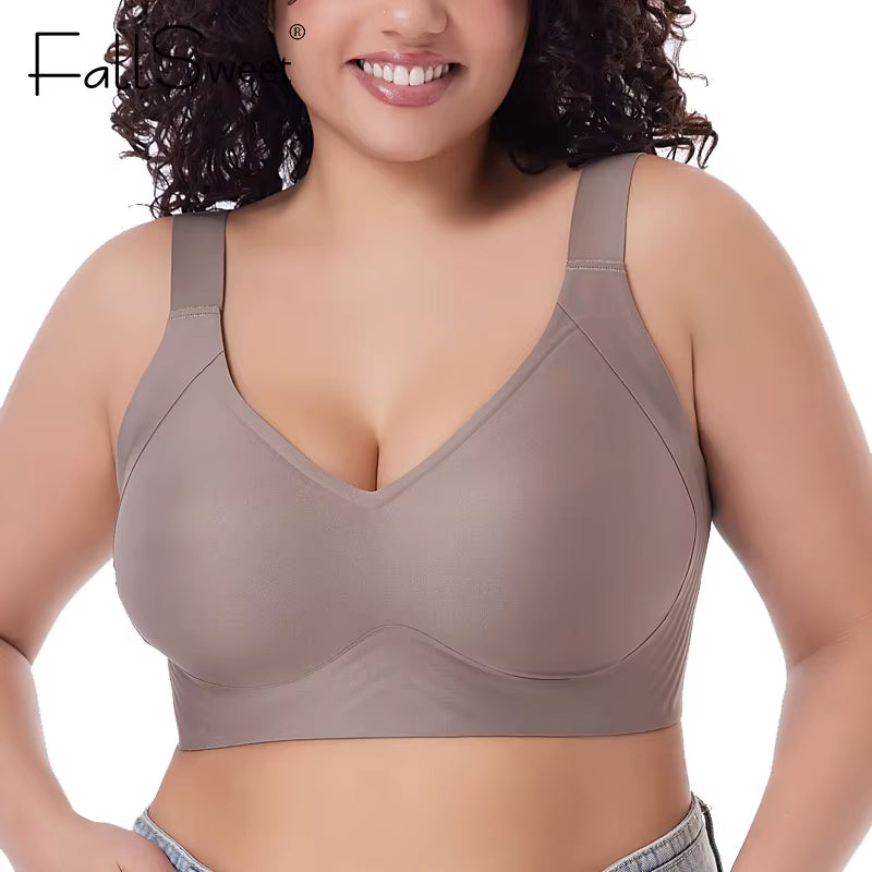 Push up Bra for Women Seamless plus Size Bras Thin Cup Wireless Bralette Sexy Brassiere Femme M-6XL