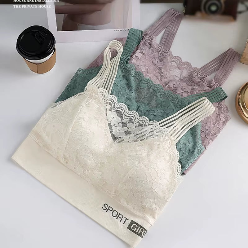 Sexy Lace Seamless Large Size Women'S Bra Comfortable Breathable Sports Beauty Back Vest Sleep Gathered Wrapped Chest Tube Top