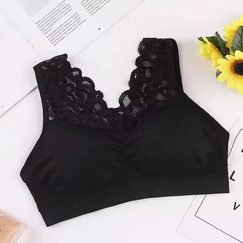 Women'S Sports Bra plus Size Women Bra Push up Sexy Lace Underwear Sleep Yoga Sports Bra Vest with Pad Underwear Gym Top Bras