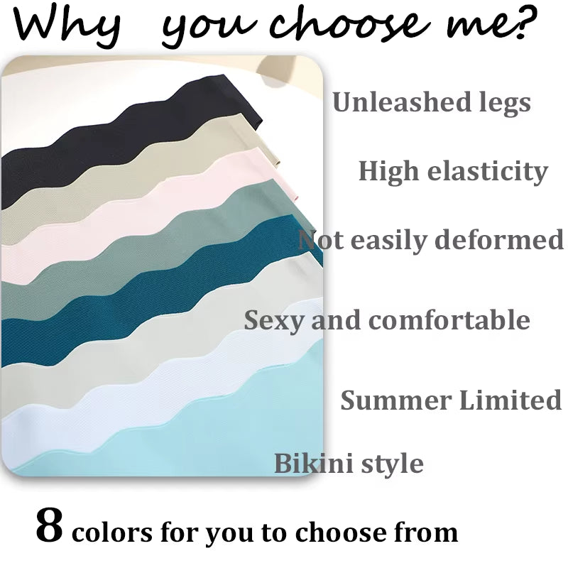4Pcs/Set Women'S Panties Ice Silk Satin Seamless Thongs Fashion Seamless Panties Sexy Lingerie Lady Sports Wavy Edge G-Strings