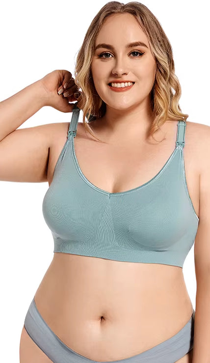 Plus Size Wireless Maternity Bra Front Open Gather Together Prevent Sagging Seamless 3D Breathable Comfortable Breastfeeding Bra