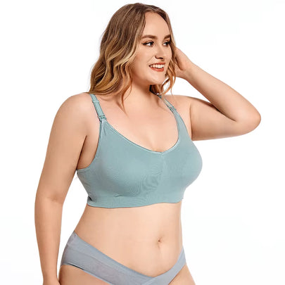 Plus Size Wireless Maternity Bra Front Open Gather Together Prevent Sagging Seamless 3D Breathable Comfortable Breastfeeding Bra