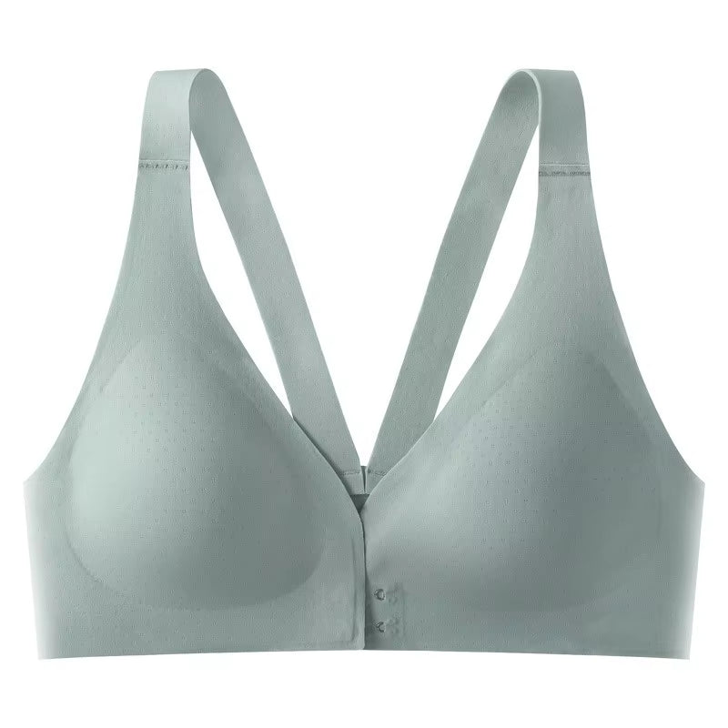 Women'S Seamless Deep V-Neck Bra Front Closure Bra Push-Up Sports Top Soft Non-Wire Lingerie Invisible Female Sexy Underwear