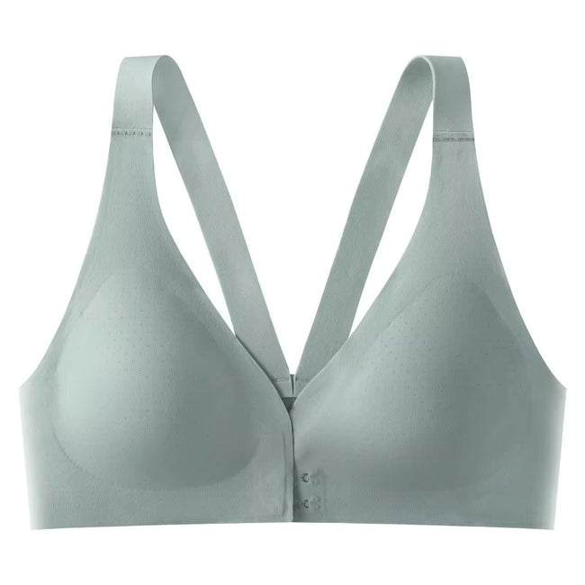 Women'S Seamless Deep V-Neck Bra Front Closure Bra Push-Up Sports Top Soft Non-Wire Lingerie Invisible Female Sexy Underwear