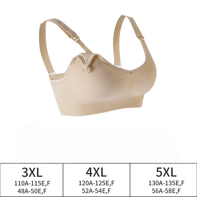 Plus Size Wireless Maternity Bra Front Open Gather Together Prevent Sagging Seamless 3D Breathable Comfortable Breastfeeding Bra