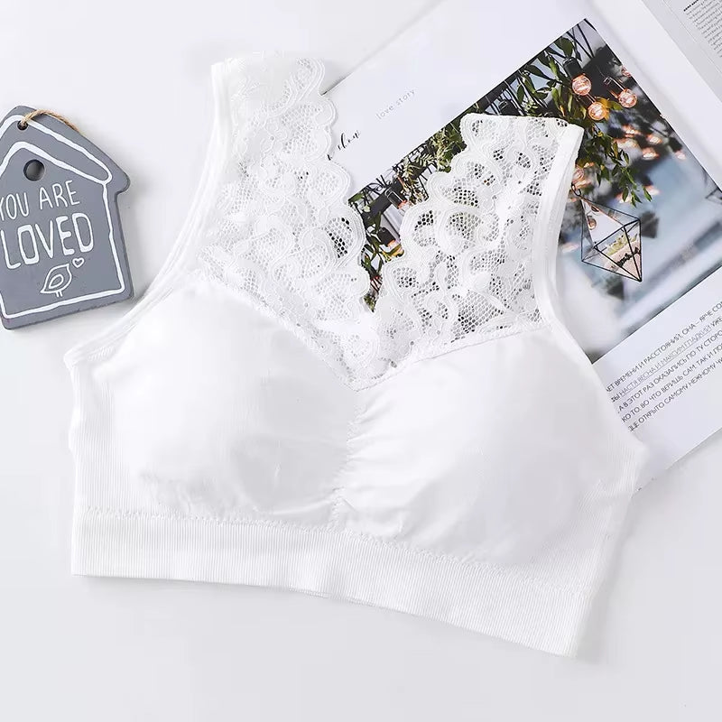 Women'S Sports Bra plus Size Women Bra Push up Sexy Lace Underwear Sleep Yoga Sports Bra Vest with Pad Underwear Gym Top Bras
