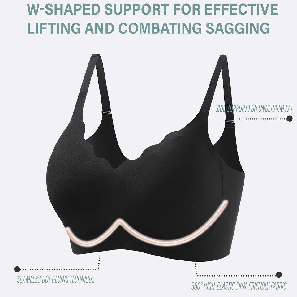 Seamless Wireless Supportive Bra Push up Comfort Soft No Underwire Full Coverage T-Shirt Bra plus Size Underwear