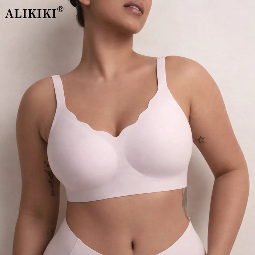 Seamless Wireless Supportive Bra Push up Comfort Soft No Underwire Full Coverage T-Shirt Bra plus Size Underwear