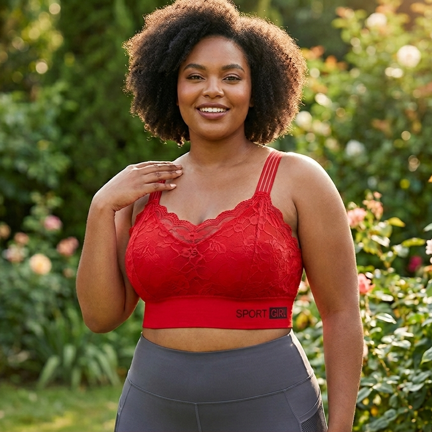Plus Size Seamless Lace Tube Bra – Strapless Comfort with Beauty Back Support