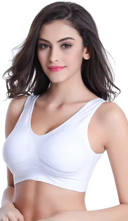 Large Women'S Single-Layer No Pad Sports Bra Yoga Running Fitness Top Breathable Seamless Workout Bralette