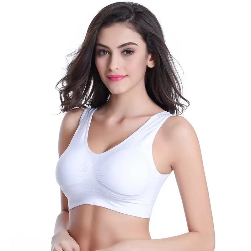 Large Women'S Single-Layer No Pad Sports Bra Yoga Running Fitness Top Breathable Seamless Workout Bralette