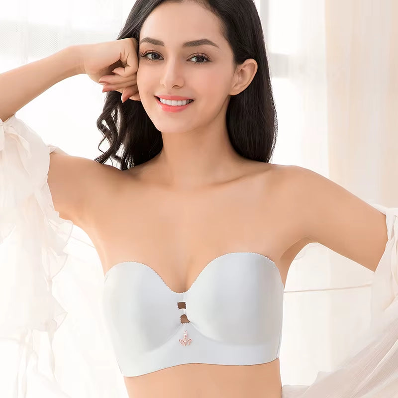Plus Size Sexy Seamless Bra for Women Lingerie Push up Brassiere C D E F Cup Wedding Dress Wireless Bralette Insivible Underwear