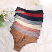 4Pcs/Set Seamless Panties Women Sexy Underwear Ice Silk Underpants Low Waist G-String Female Soft Solid Ultra-Thin Briefs