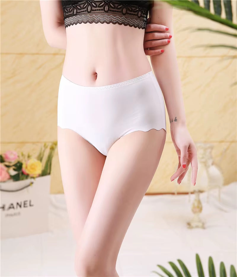Large Size Panties for Women Underwear Ladies Big Size Briefs Ice Silk Cotton Crotch plus Size Seamless Panties Female Xxxl 4XL