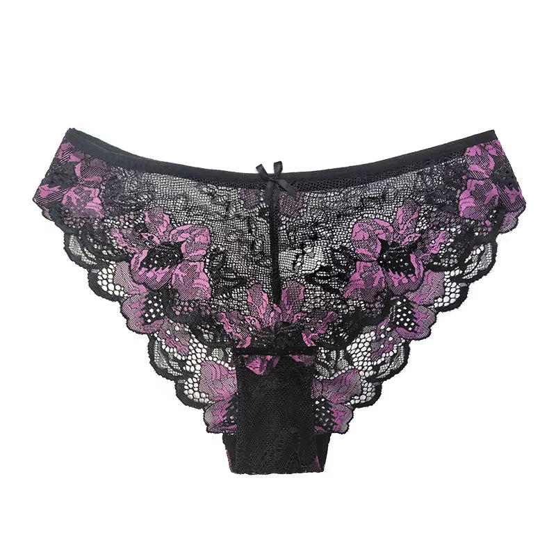 3Pcs Women Panties Girls Sexy Lace Underpant plus Size Pretty Underwear Female Seamless Low Waist Breathable Briefs Female Panty