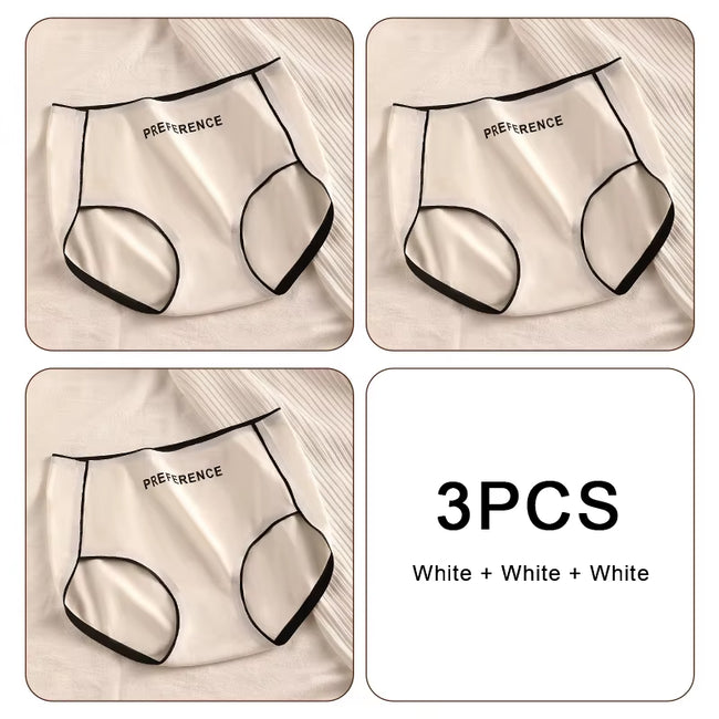 3PCS Pure Cotton Seamless Panties for Women Letter Comfort Sports High Waist Female Lingerie Underpants COTTON PANTI WOMAN Soft