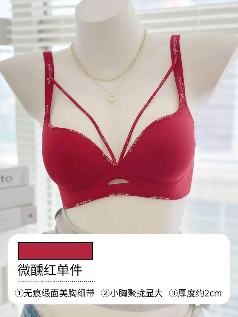 Leopard Lace Bras for Women Push up Lift Small Bust Full Coverage Wireless Sexy Bralette anti Sagging Lingerie