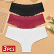 3-Pack Cotton Lace Brazilian Panties – Soft Low-Rise Everyday Comfort