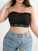 Plus Size Sexy Tube Bra Women'S plus Solid High Stretch Lace Strapless Bandeau Tube Bra