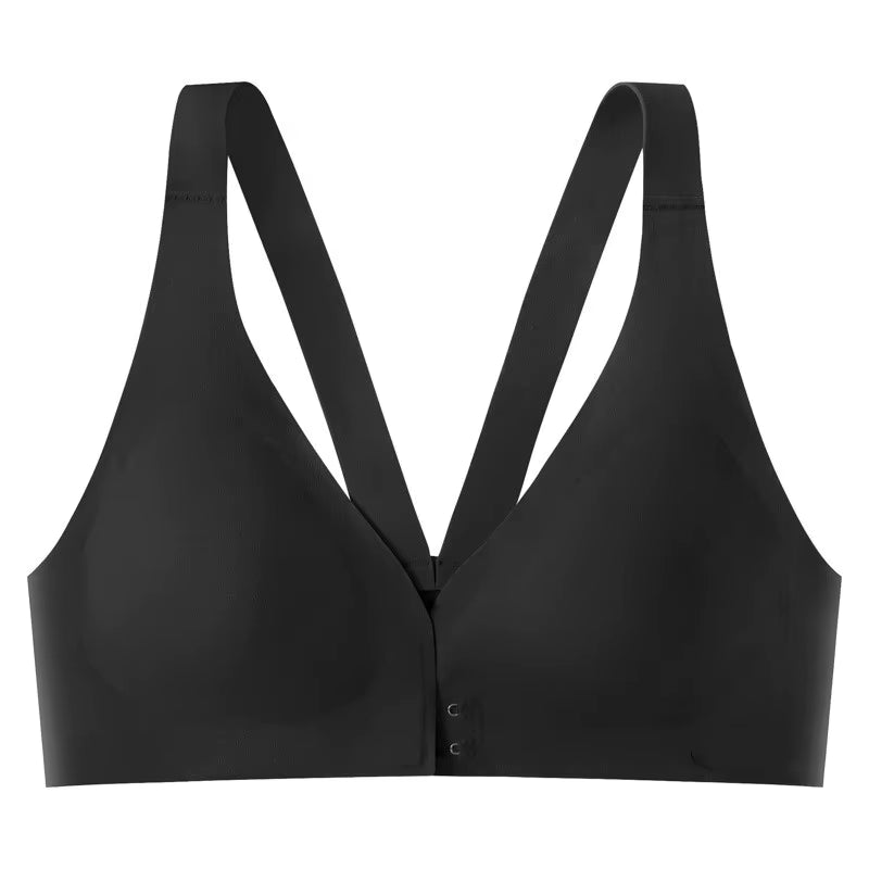 Women'S Seamless Deep V-Neck Bra Front Closure Bra Push-Up Sports Top Soft Non-Wire Lingerie Invisible Female Sexy Underwear