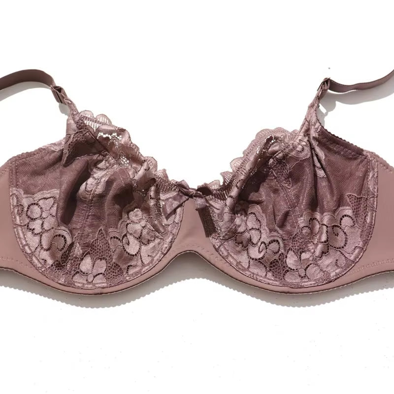 Sexy Unlined Bras for Women Thin Lace Underwear Soft Bh Big Cup plus Size Women'S Bra Full Cup Women Brassiere Girl Top