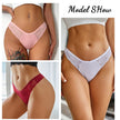 4-Pack Cotton Lace Thongs – Breathable V-Waist Comfort for Everyday Wear