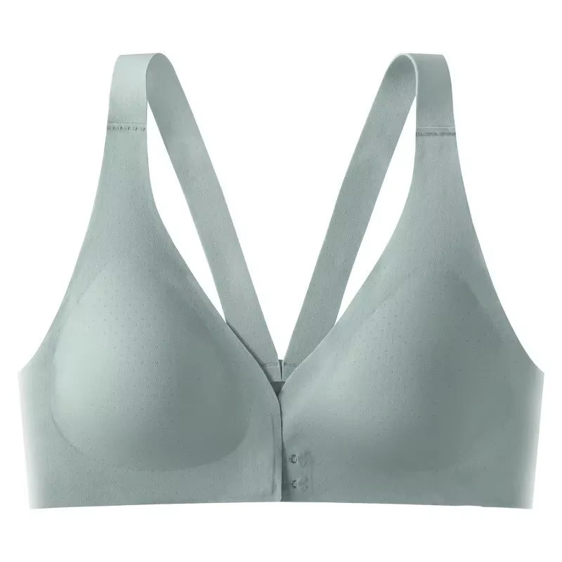 Women'S Seamless Deep V-Neck Bra Front Closure Bra Push-Up Sports Top Soft Non-Wire Lingerie Invisible Female Sexy Underwear
