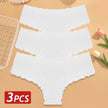 3-Pack Cotton Lace Brazilian Panties – Soft Low-Rise Everyday Comfort